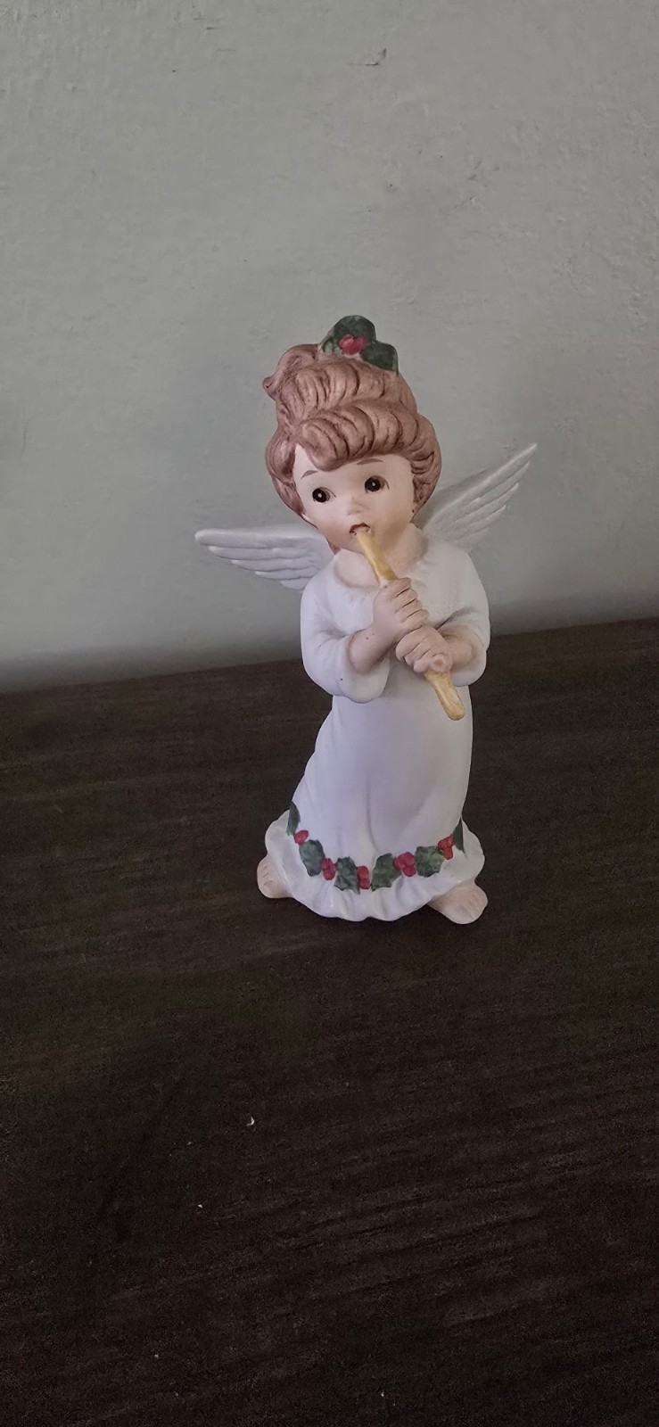 Lefton Hand Painted Porcelain Angel Figurine  Christmas