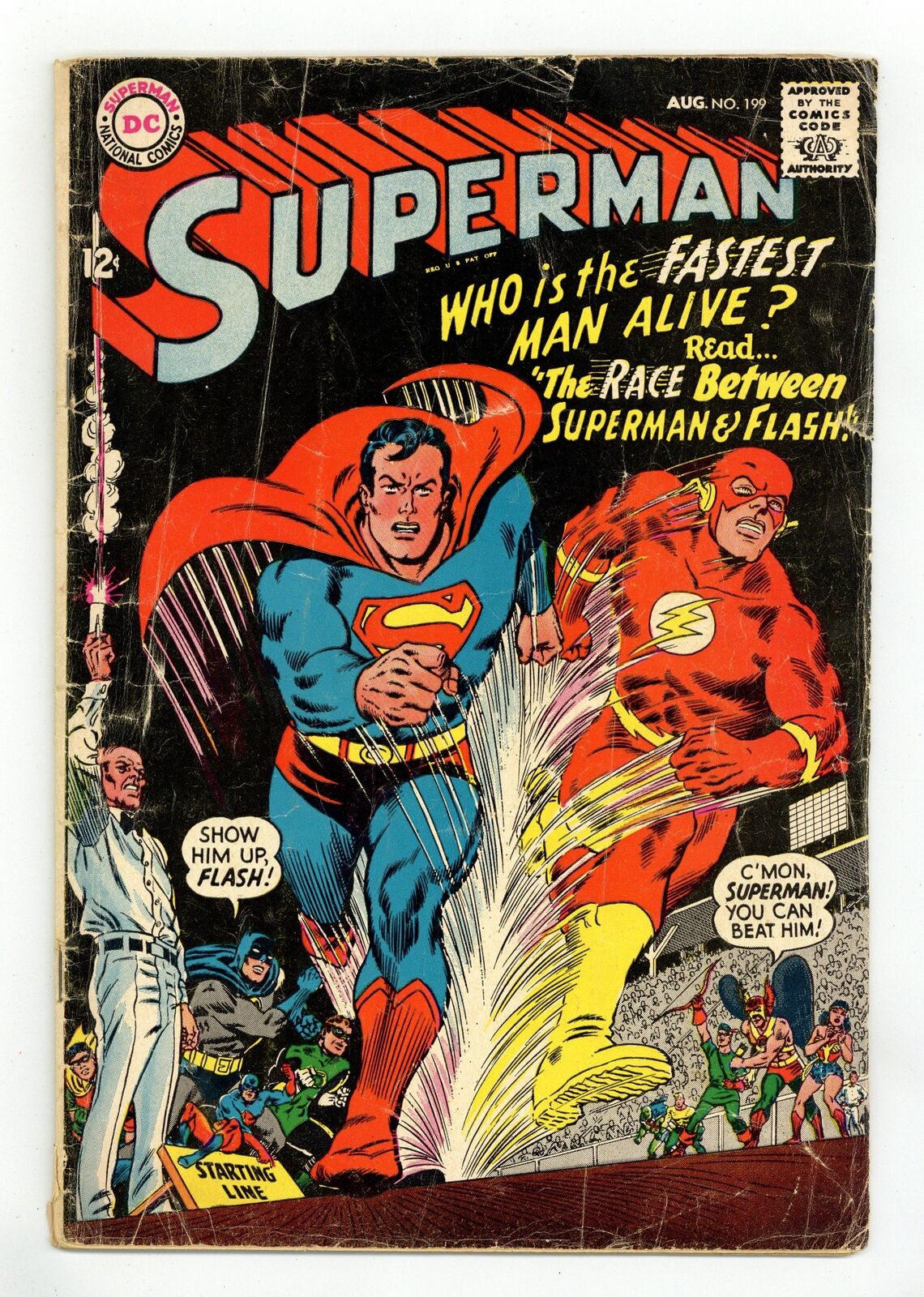 Superman #199 GD- 1.8 1967 1st Superman vs Flash race