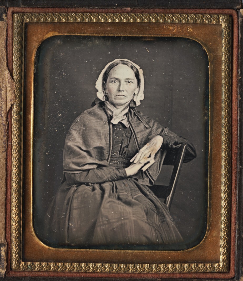 Fine 6th Plate Dag of Woman wearing bonnet, 1850s #180