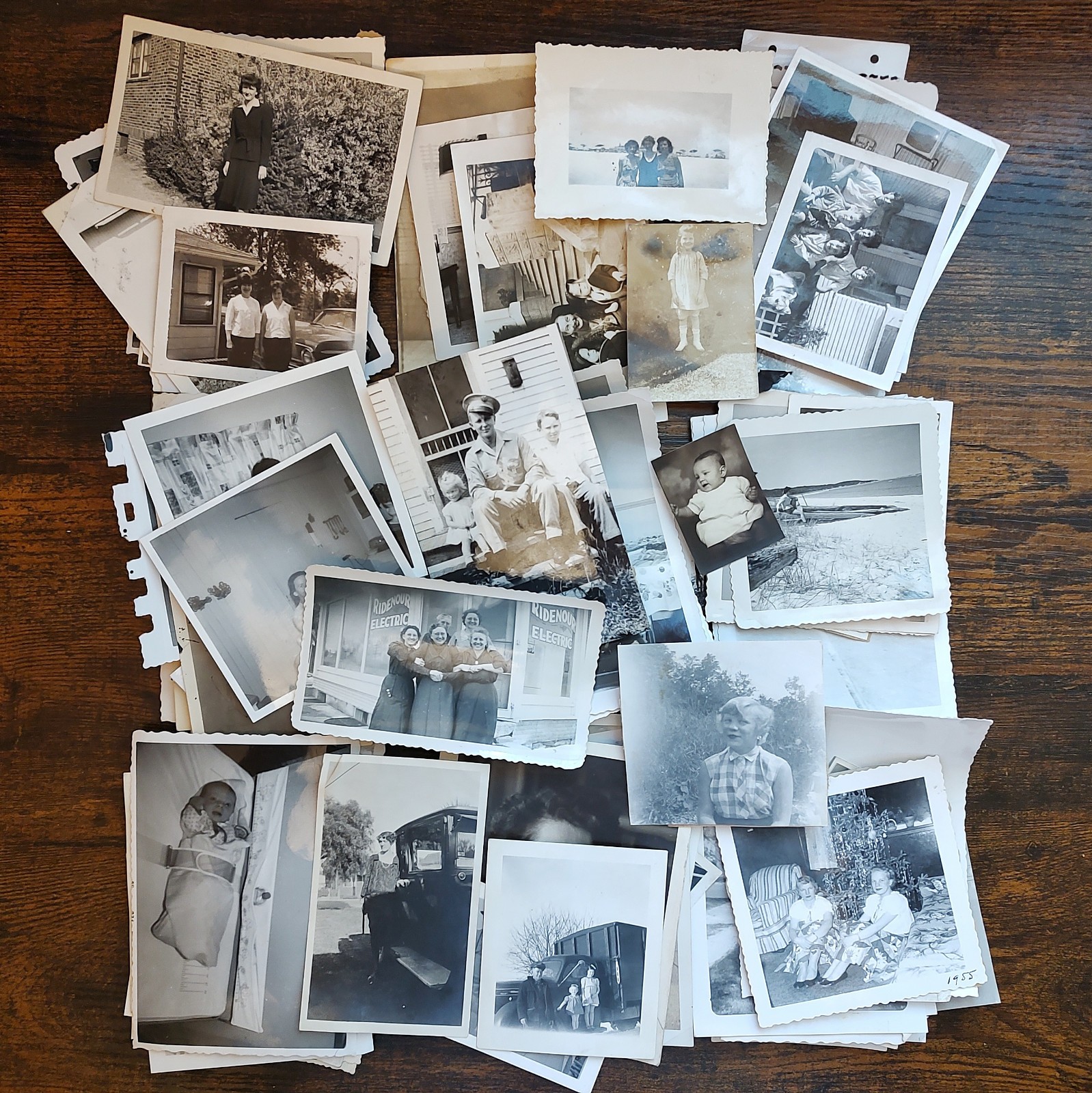 Vintage Black and White LOT OVER 100 Photographs Original Random Found Old Photo