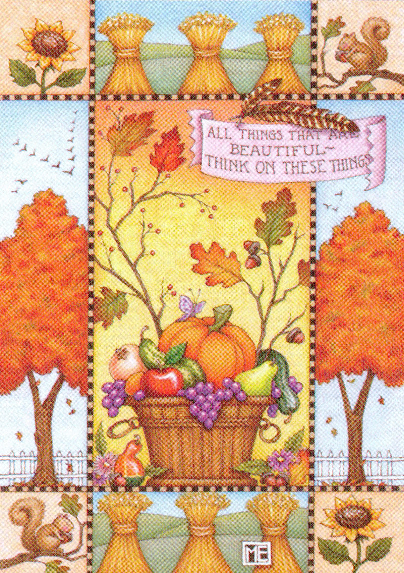 ALL THINGS BEAUTIFUL-Handcrafted Fall Fridge Magnet-w/Mary Engelbreit art  