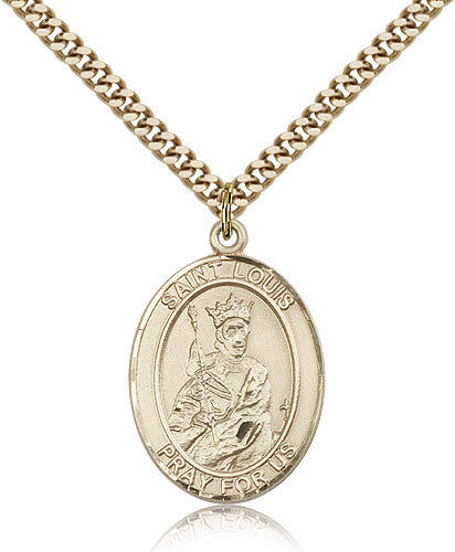 Saint Louis Medal For Men - Gold Filled Necklace On 24 Chain - 30 Day Money ...