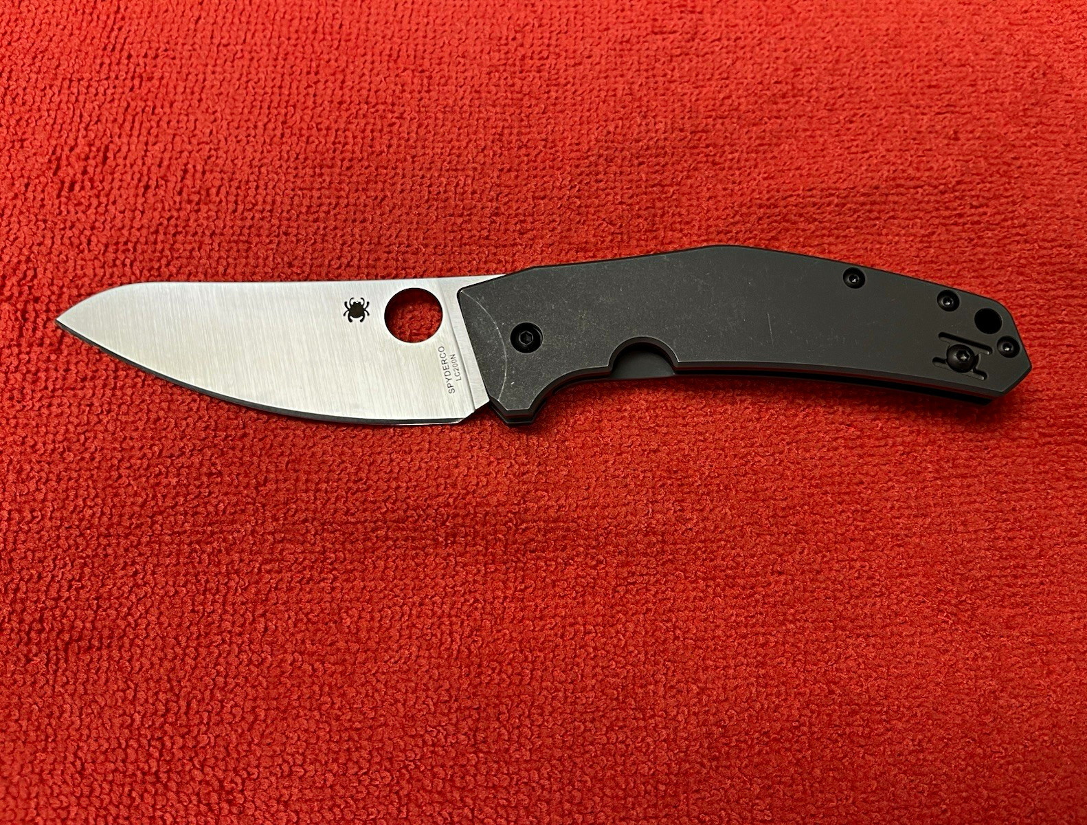 Spyderco SpydieChef Titanium Handle Frame Lock Plain Edge Pocketknife Clip