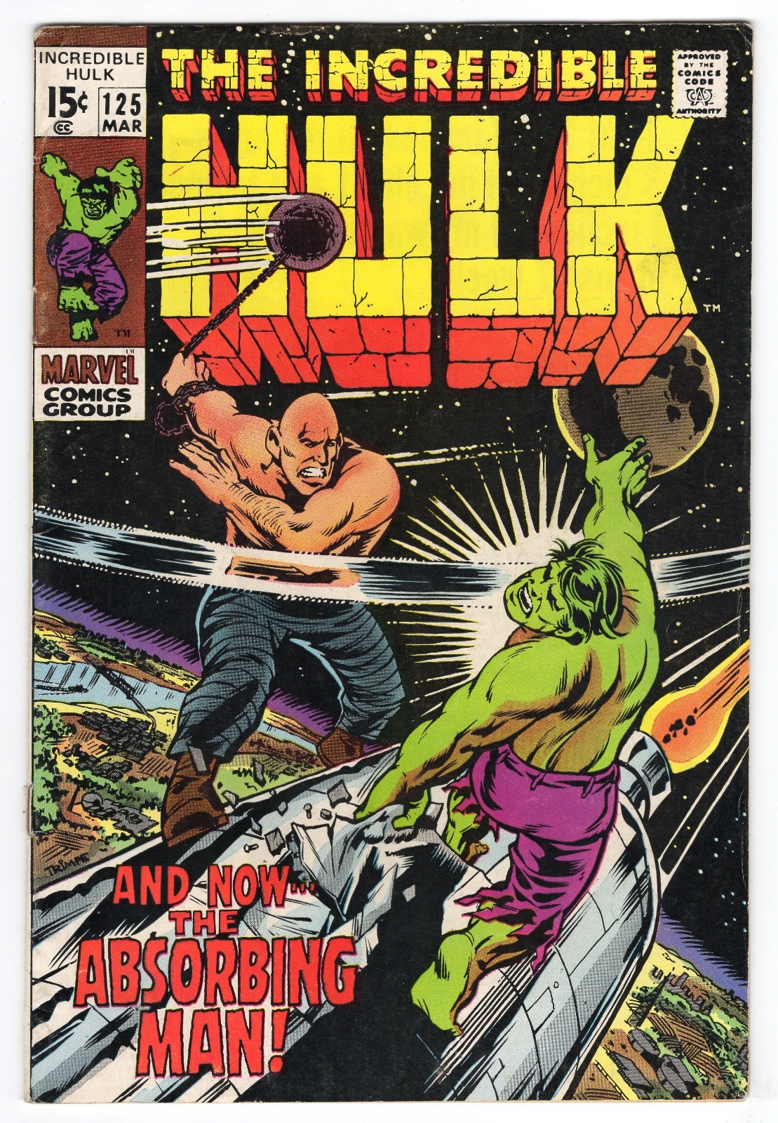 Incredible Hulk 125 1970 Marvel Comics F- 5.5 Leader Absorbing Man Betty Ross