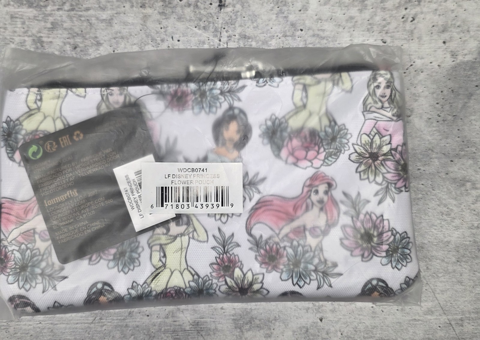 Loungefly Disney Princess Floral Print Zip Pouch Wallet Small 