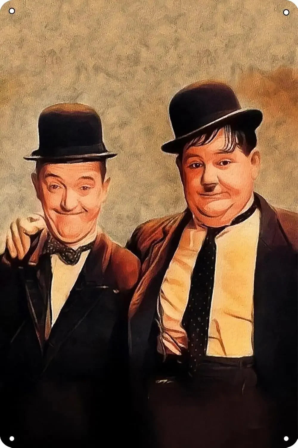 Vintage Laurel And Hardy Tin Metal Signs Home Décor Wall Art 8x12 