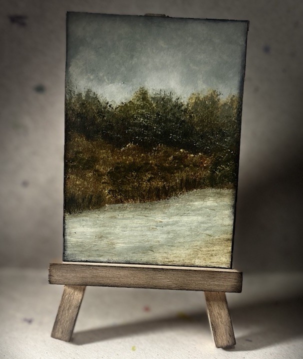 ACEO Original Landscape painting By Artist TTT-RusticGlowStudio