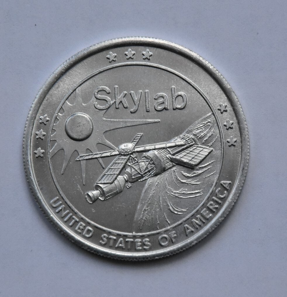NASA Skylab Space Station – 1974 USA Flown Metal Coin Medallion