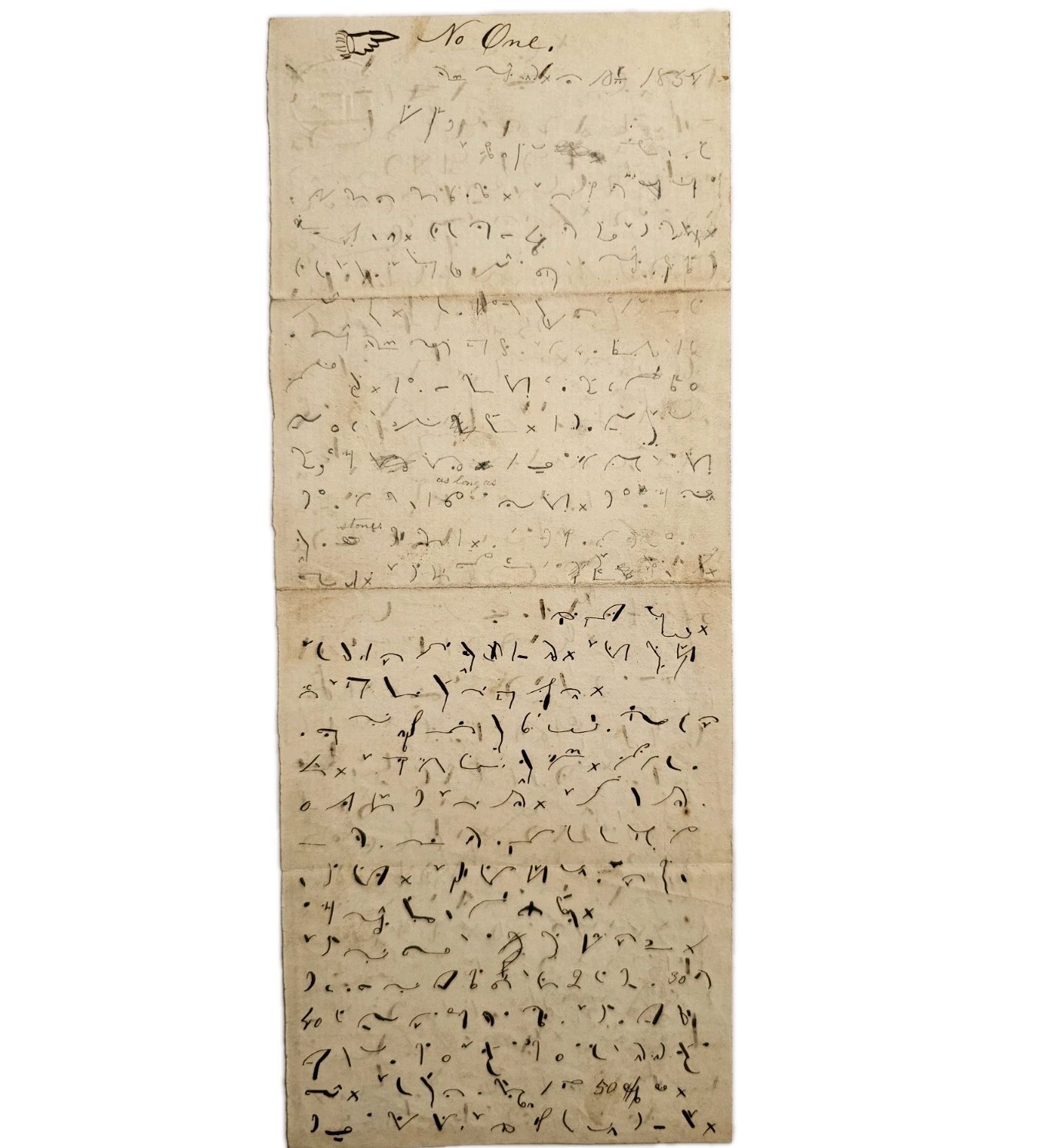 1854 Pitman Shorthand Manuscript Essay – Education & Religion, 2pp Rare
