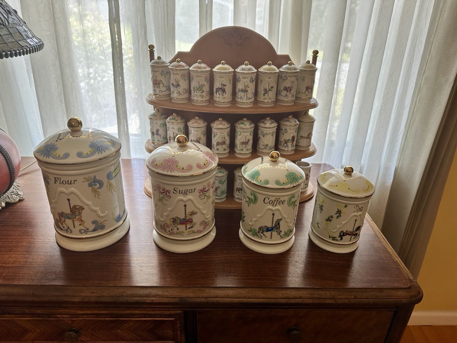 Lenox 1993 Carousel Spice Rack & Canisters