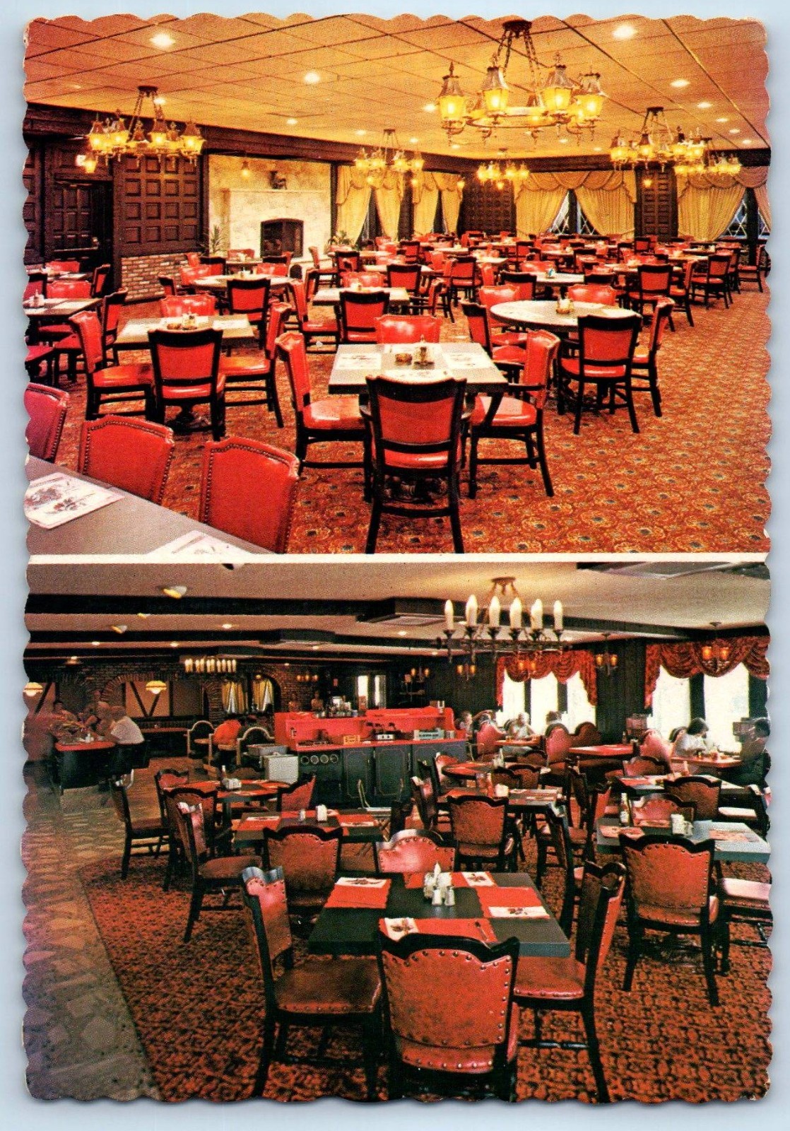 c1960 Hazlet New Jersey NJ Postcard Red Oak Diner Restaurant Route 35 Dual View