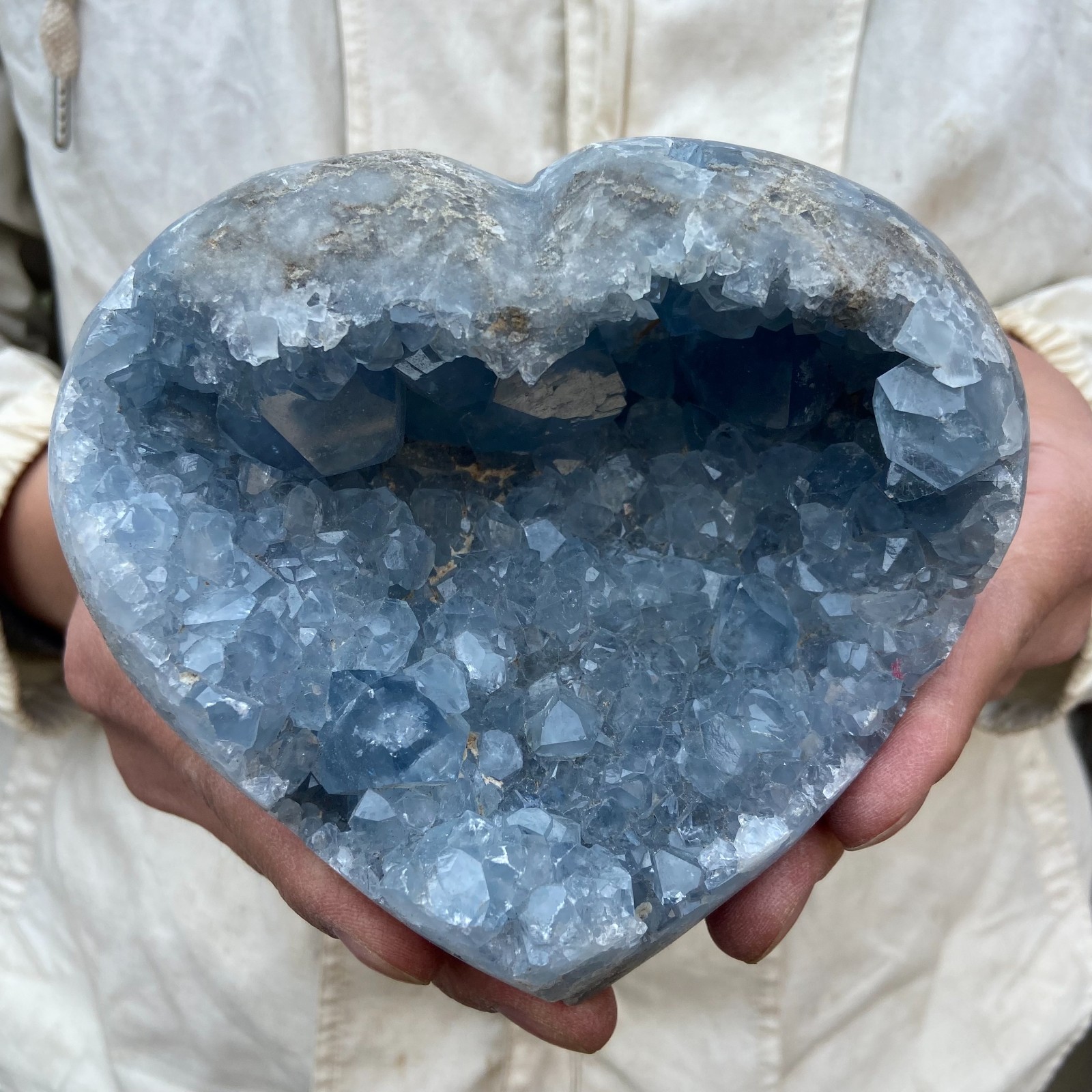 1800g Natural Blue Celestite Crystal Geode Quartz Cluster Mineral Specimen