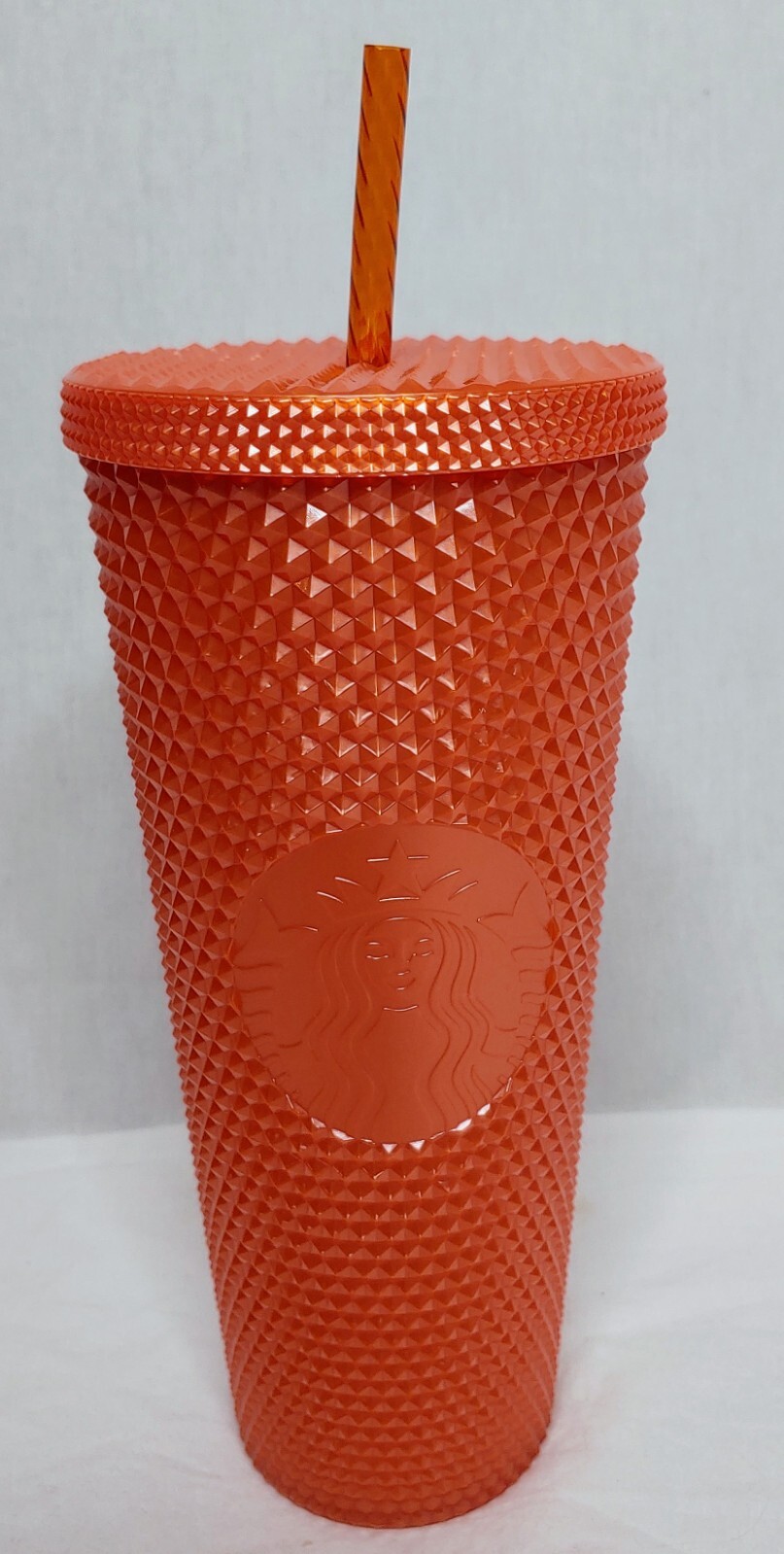 Starbucks Halloween 2022 Orange Pearlized Studded Bling Venti Tumbler 24oz NEW