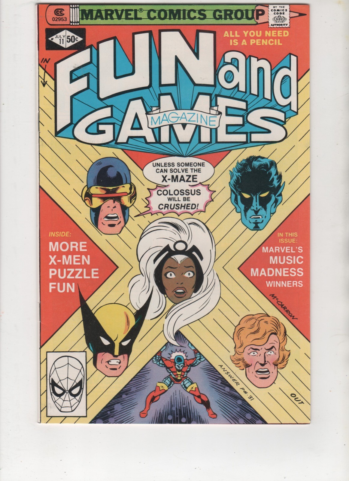 Fun and Games #11, Puzzles Not Filled, Marvel, VF/NM 9.0, 1st Print, 1990 Fun and Games #11, Puzzles Not Filled, Marvel, VF/NM 9.0, 1st Print, 1990