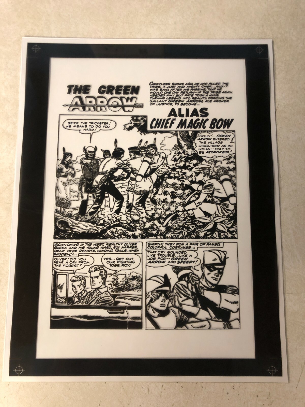 WORLD\'S FINEST #104 ACETATE comic ART title half splash GREEN ARROW ELIAS 1959