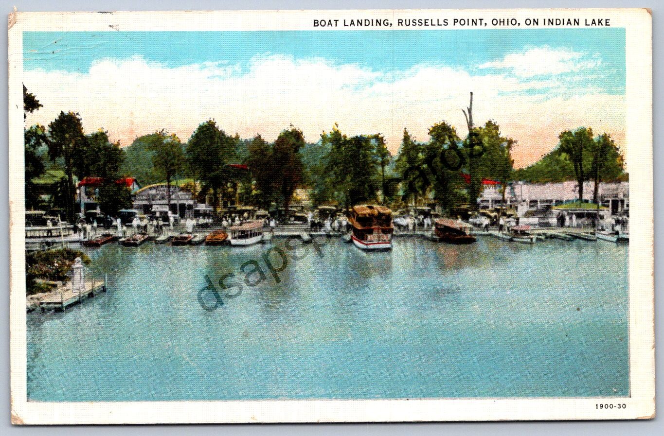 K54/ Russells Point Indian Lake Ohio Postcard c1935 Boat Landing   332