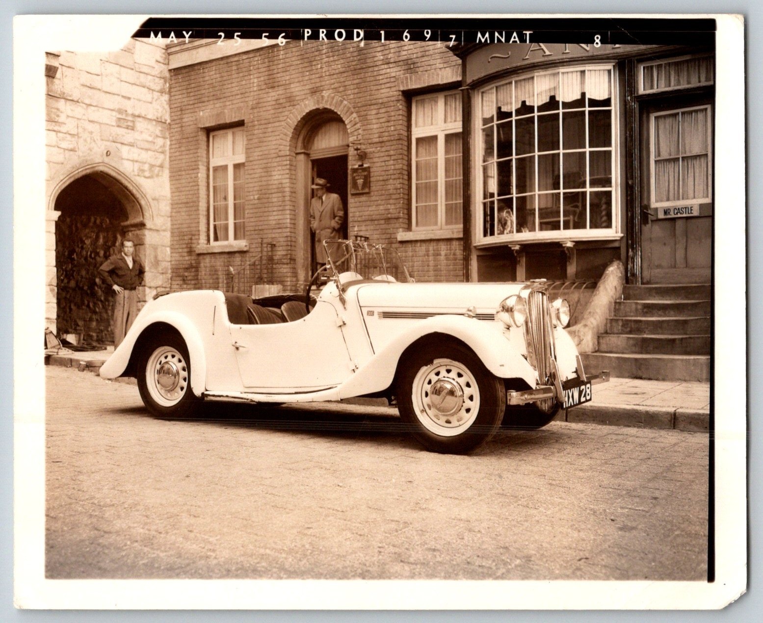 Vintage 1956 Photo Singer 9 Nine Roadster British Sports Car Auto HXW 28 4x5