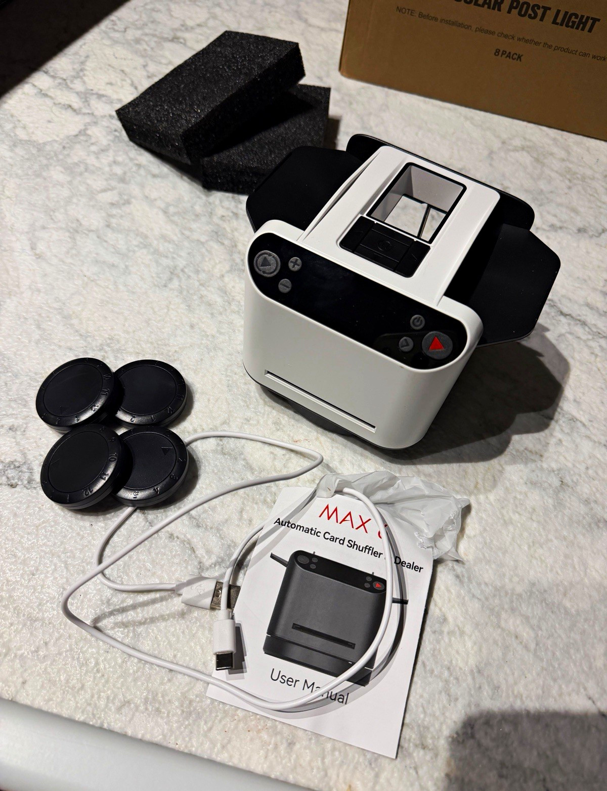 MAX Automatic Card Shuffler & Dealer w/ User Manual and USB Charging Cable