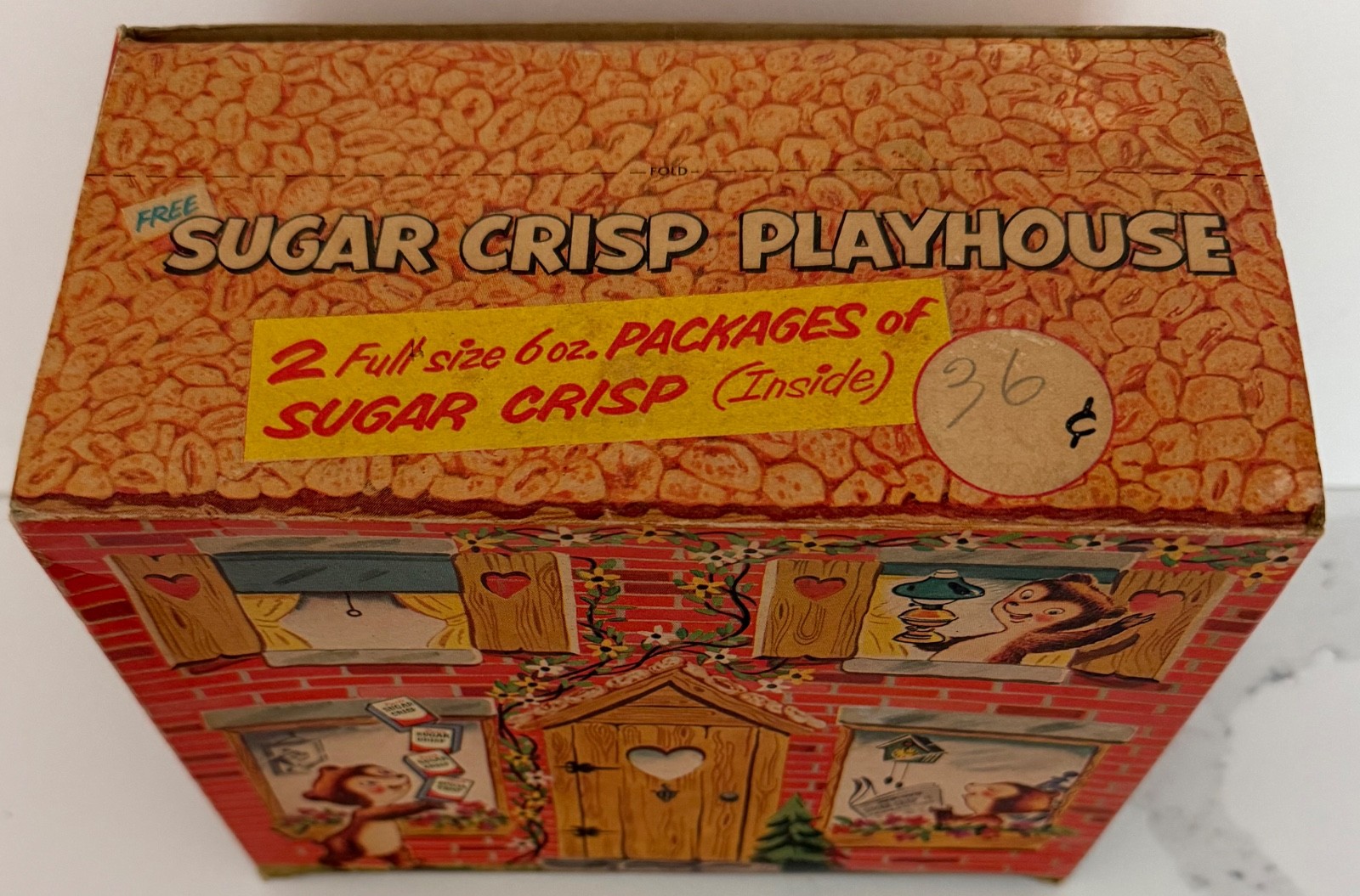 1950s POST CEREAL SUGAR CRISP PLAYHOUSE CEREAL BOX - COMPLETE…