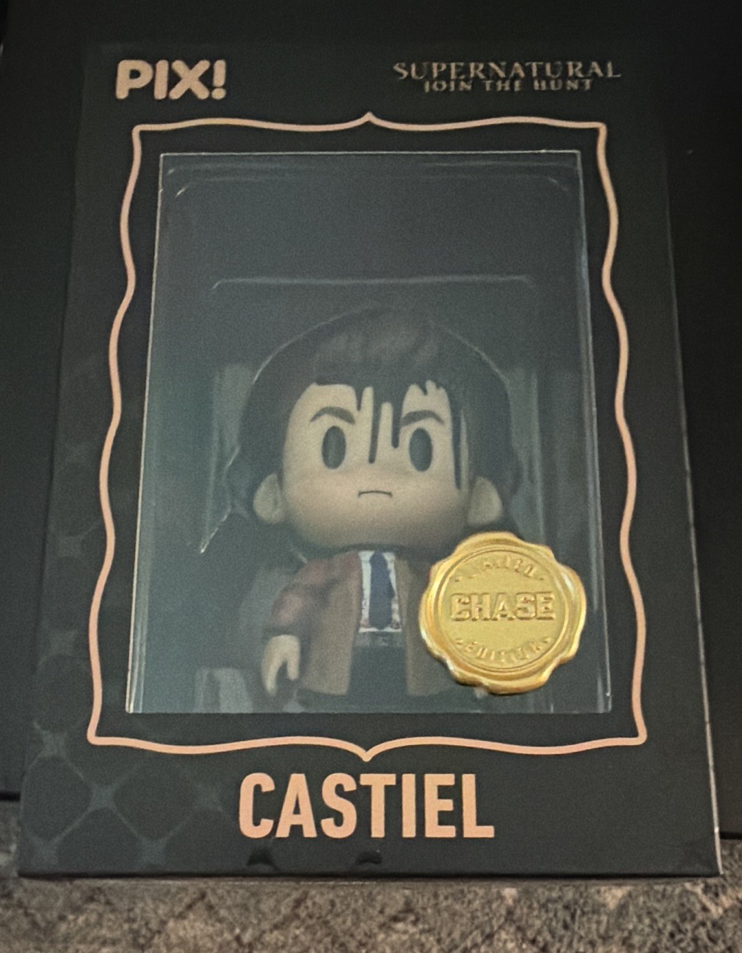 Thrilljoy PIX Supernatural Castiel Vinyl Figure Chase w/ protector & hero.