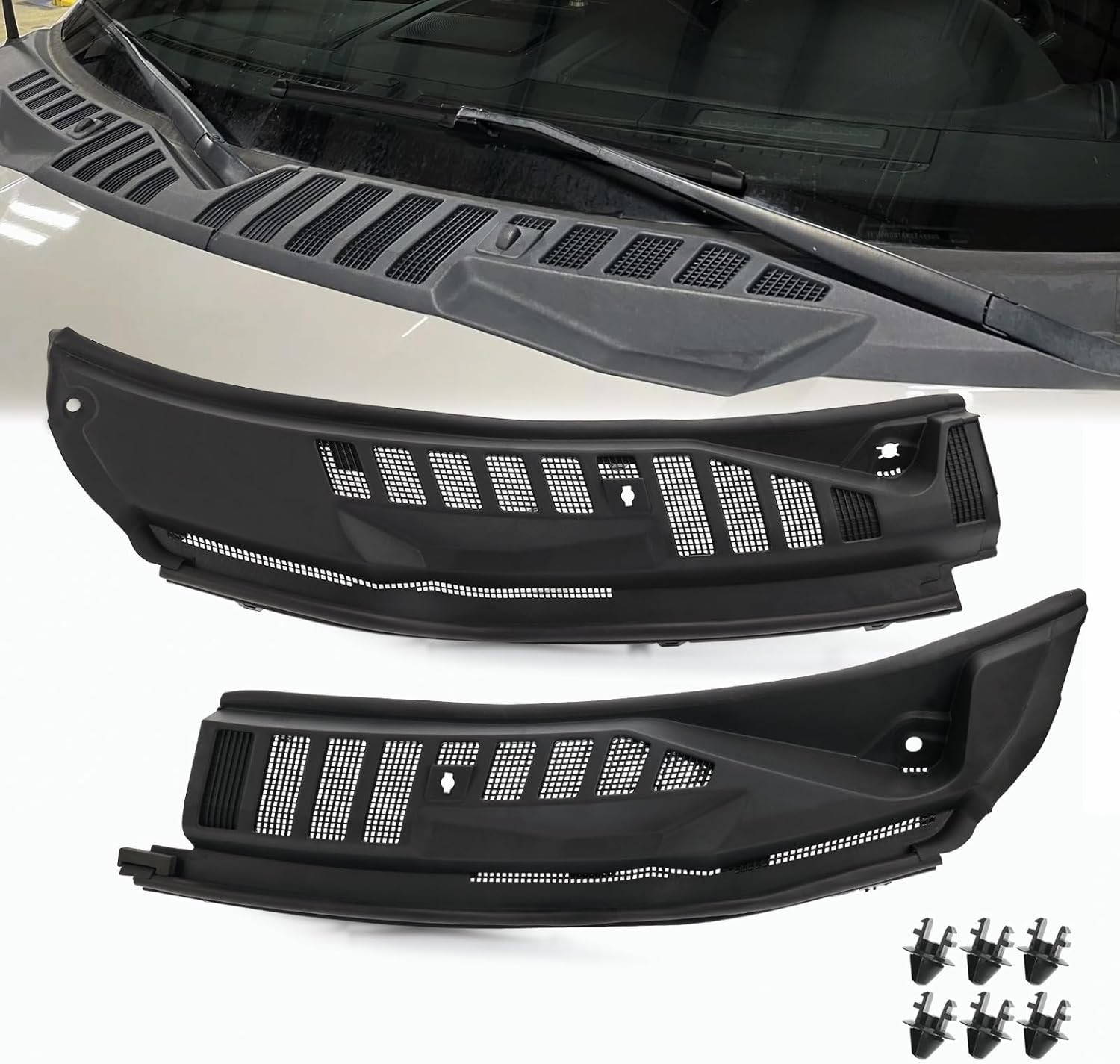 Windshield Wiper Cowl Cover Panel Grille for 2017-2022 Ford F250 F350 F450
