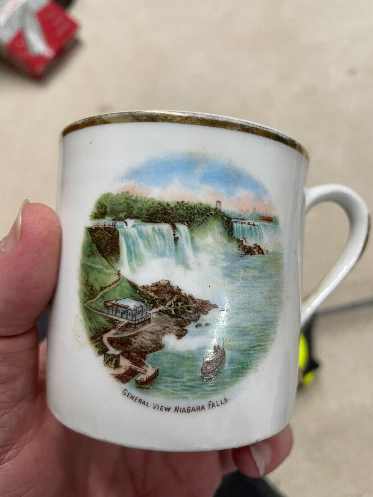 Vintage General View Niagara Falls Coffee Cup Mug Made In Germany