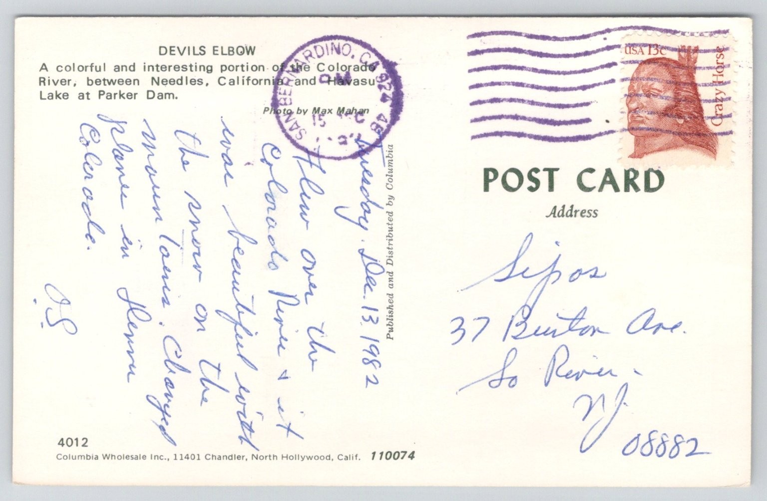 Echo Summit Bridge Devils Elbow CA Vintage Postcard 1982 Sierra Nevada