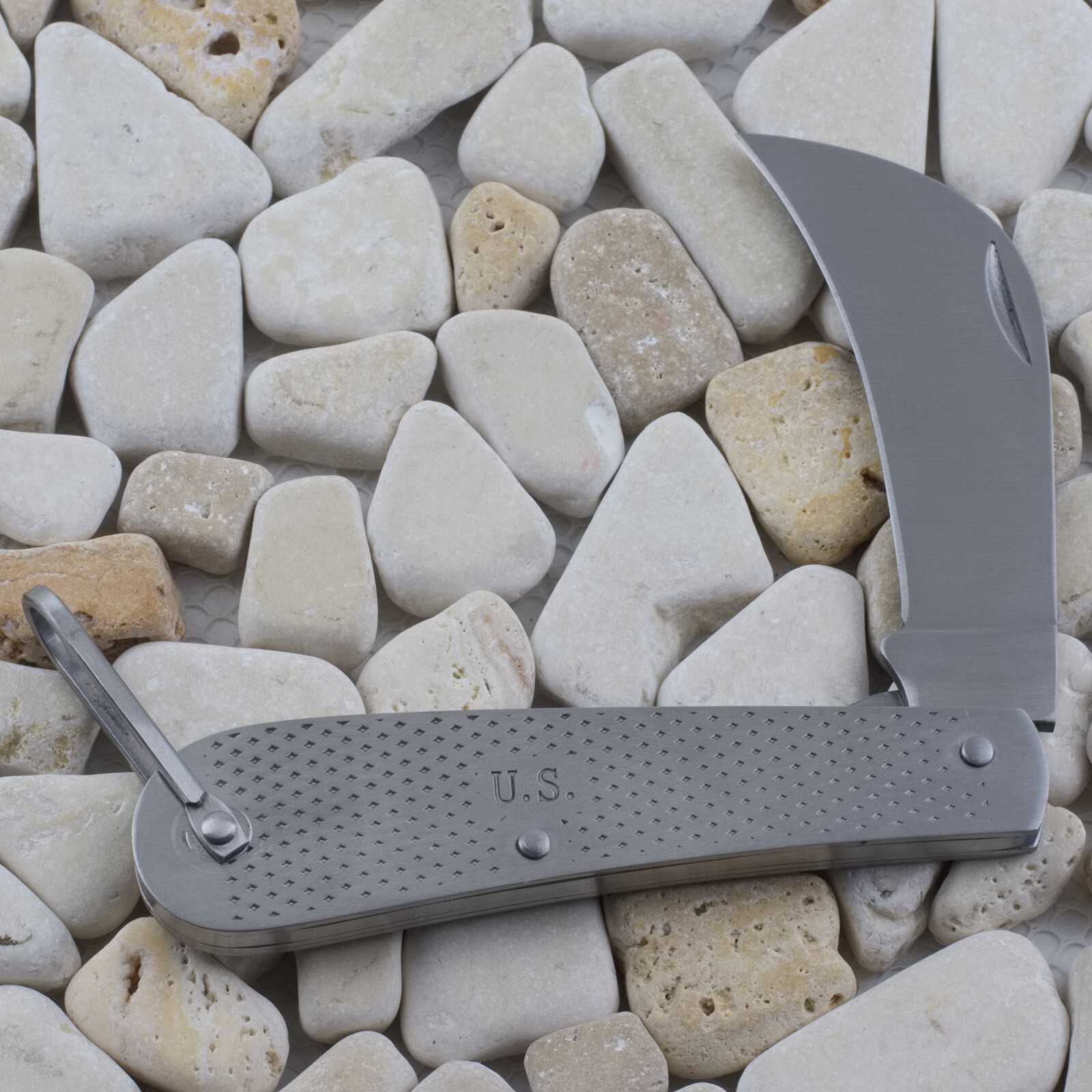 U.S. G.I. Stainless Hawkbill Folding Blade Pocket Knife Bail