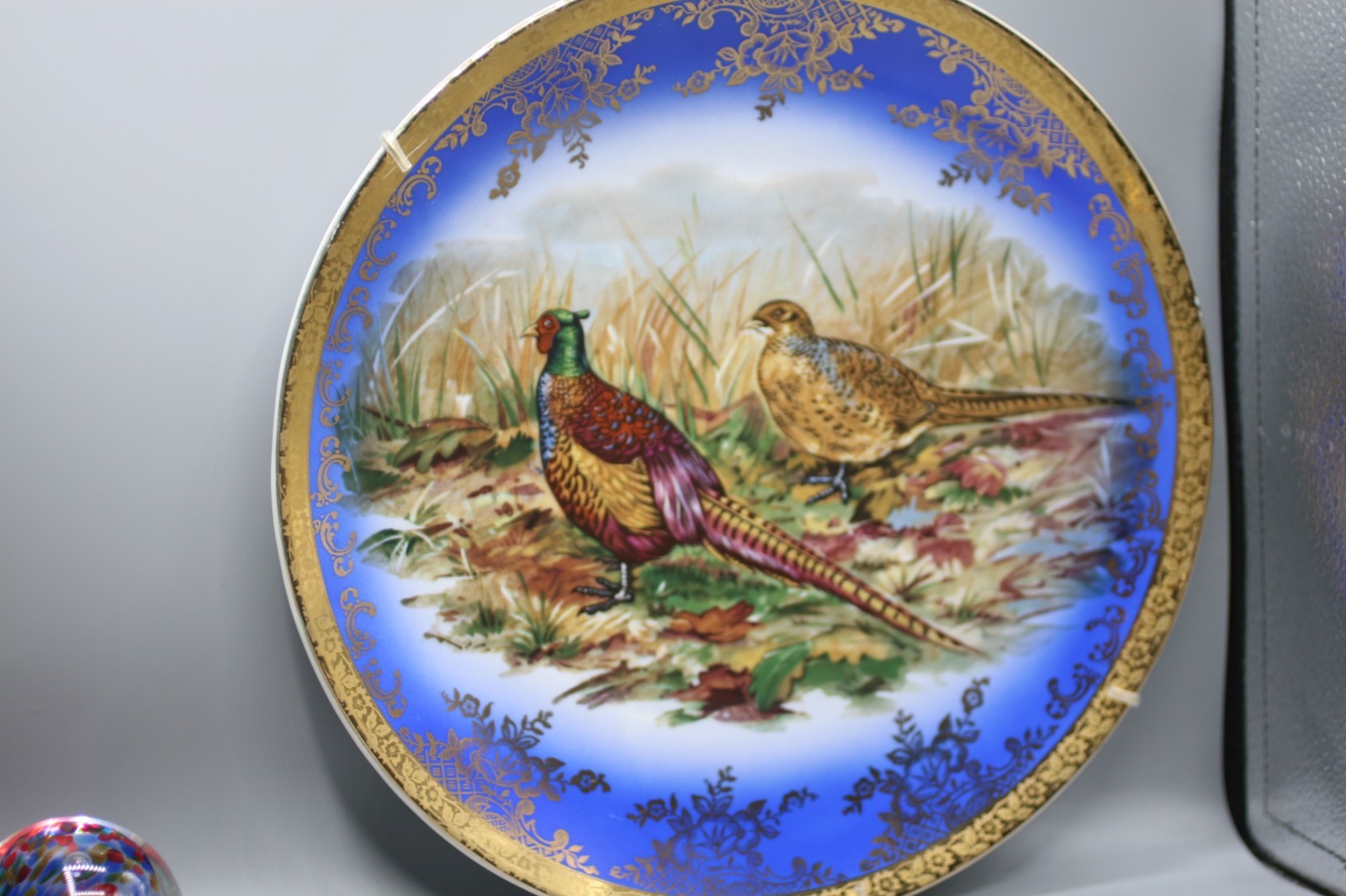 STW Bavaria Gold Gilt Encrusted Hunting Game Birds Pheasants Plate 11.5” B1