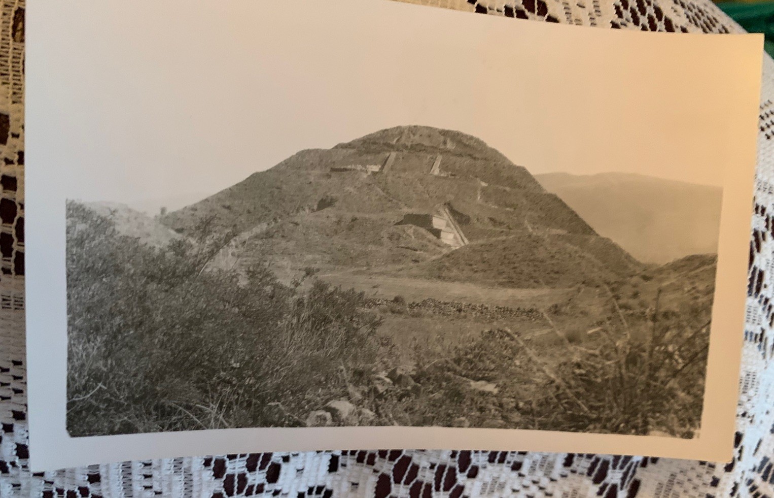 RPPC Real Photo Postcard Piramide El Sol Teotihuacan Mexico Pre Excavation 
