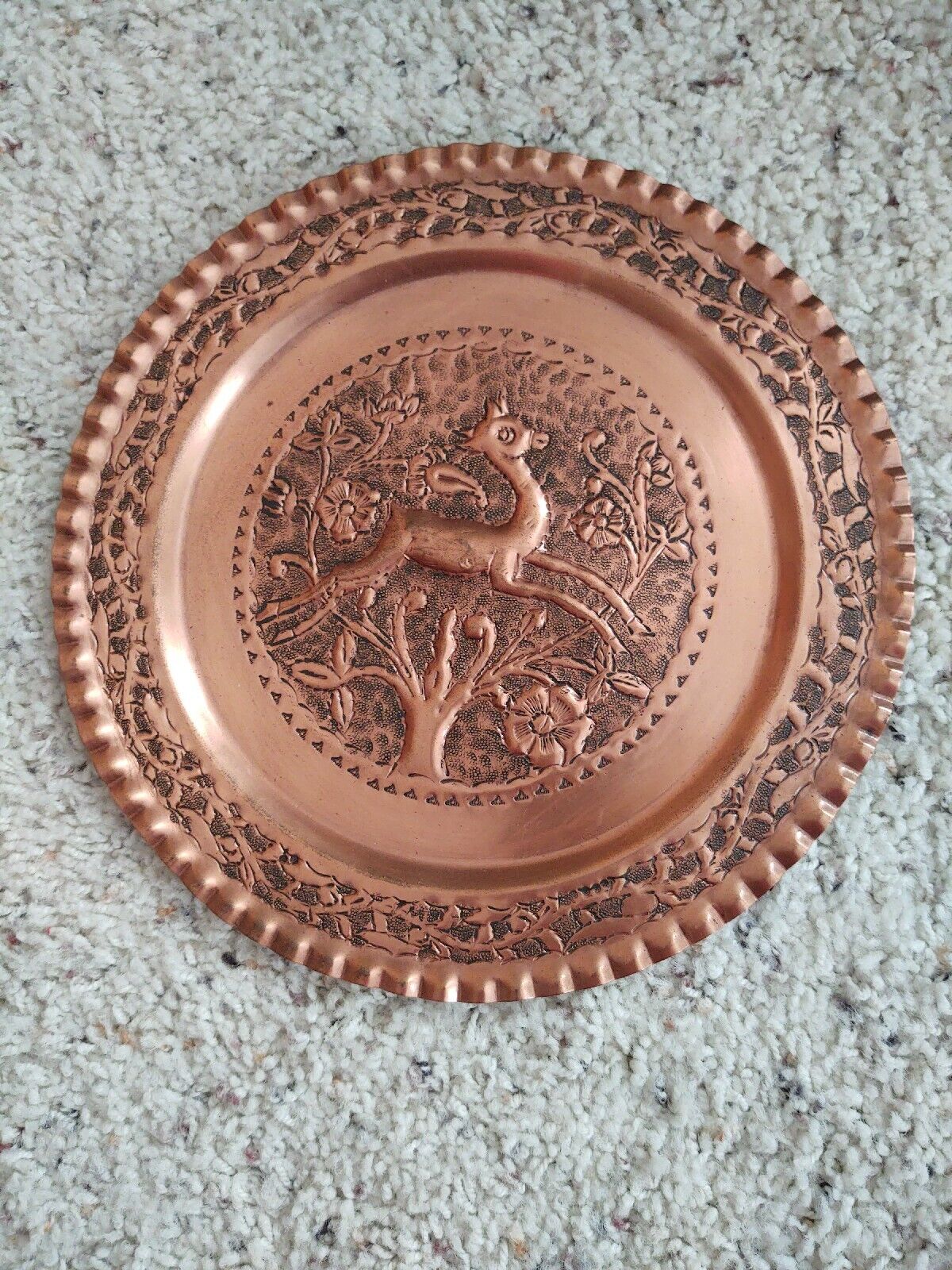 1953 African Antique Handcrafted Decorative Copper Plates 