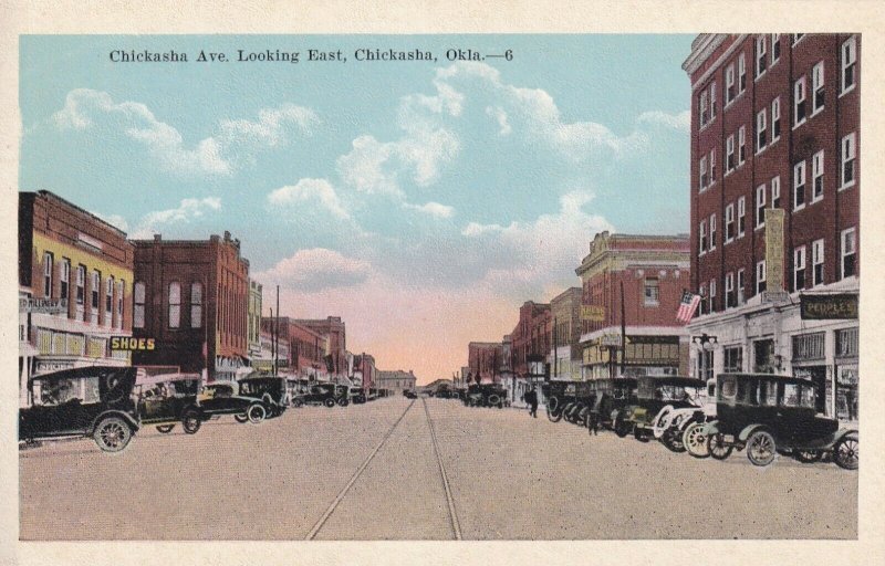 CHICKASHA Oklahoma 1910-20s Chickasha Ave. Looking East OLD PHOTO