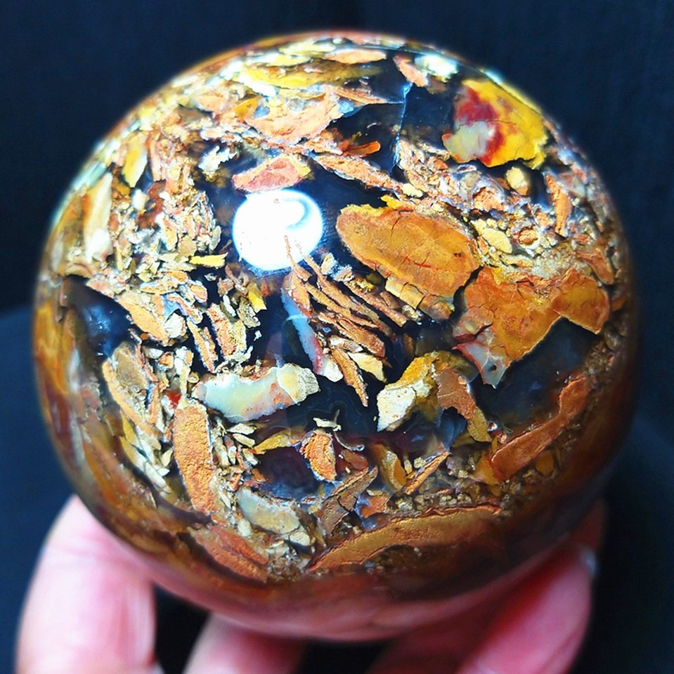 RARE 849.5G Natural Polishing Colorful Agate Stone Ball Reiki Healing AB1515