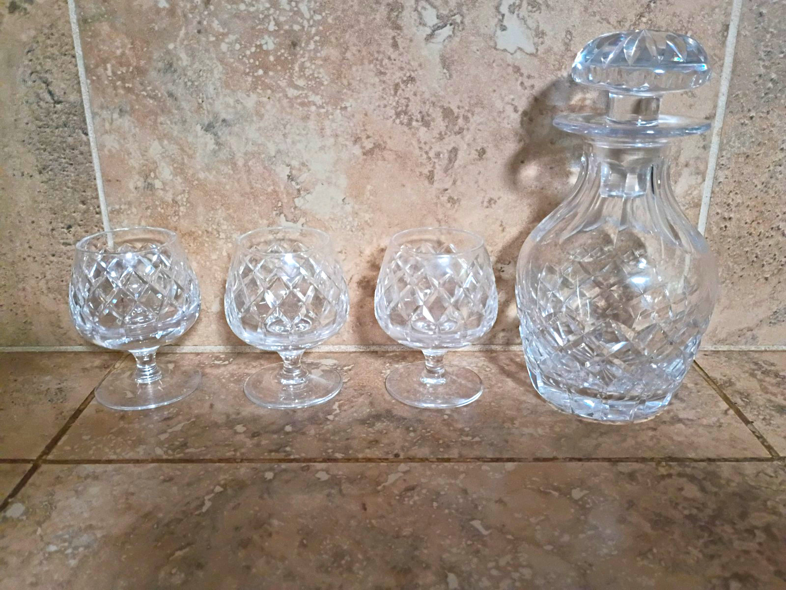 Cartier. vintage Cut Glass Diamond  whiskey glasses  SET 