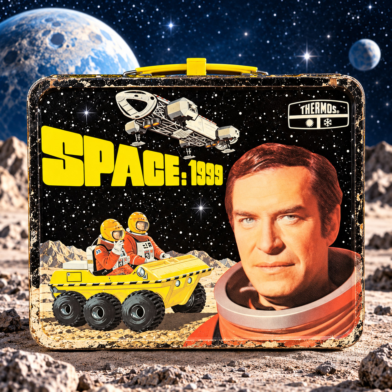 Vintage Space 1999 Metal Lunch Box Thermos Set 1970s Sci-Fi TV Aladdin Retro Vintage Space 1999 Metal Lunch Box Thermos Set 1970s Sci-Fi TV Aladdin Retro