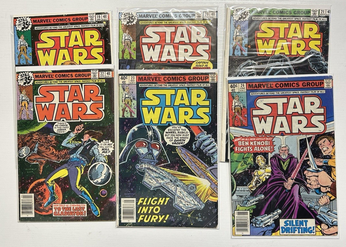 Star Wars (1977 Marvel comic) lot of (6) 19 20 21 22 23 24 mid grade newsstand Star Wars (1977 Marvel comic) lot of (6) 19 20 21 22 23 24 mid grade newsstand