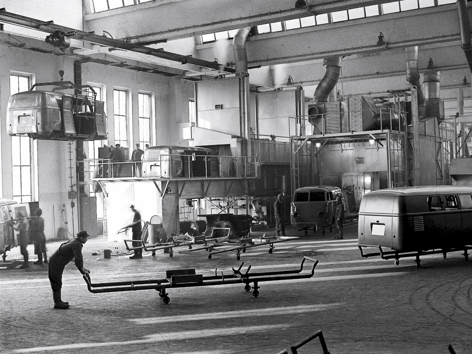 Volkswagen Bus 1950s Production Line Wolfsburg 8 x 10 photograph