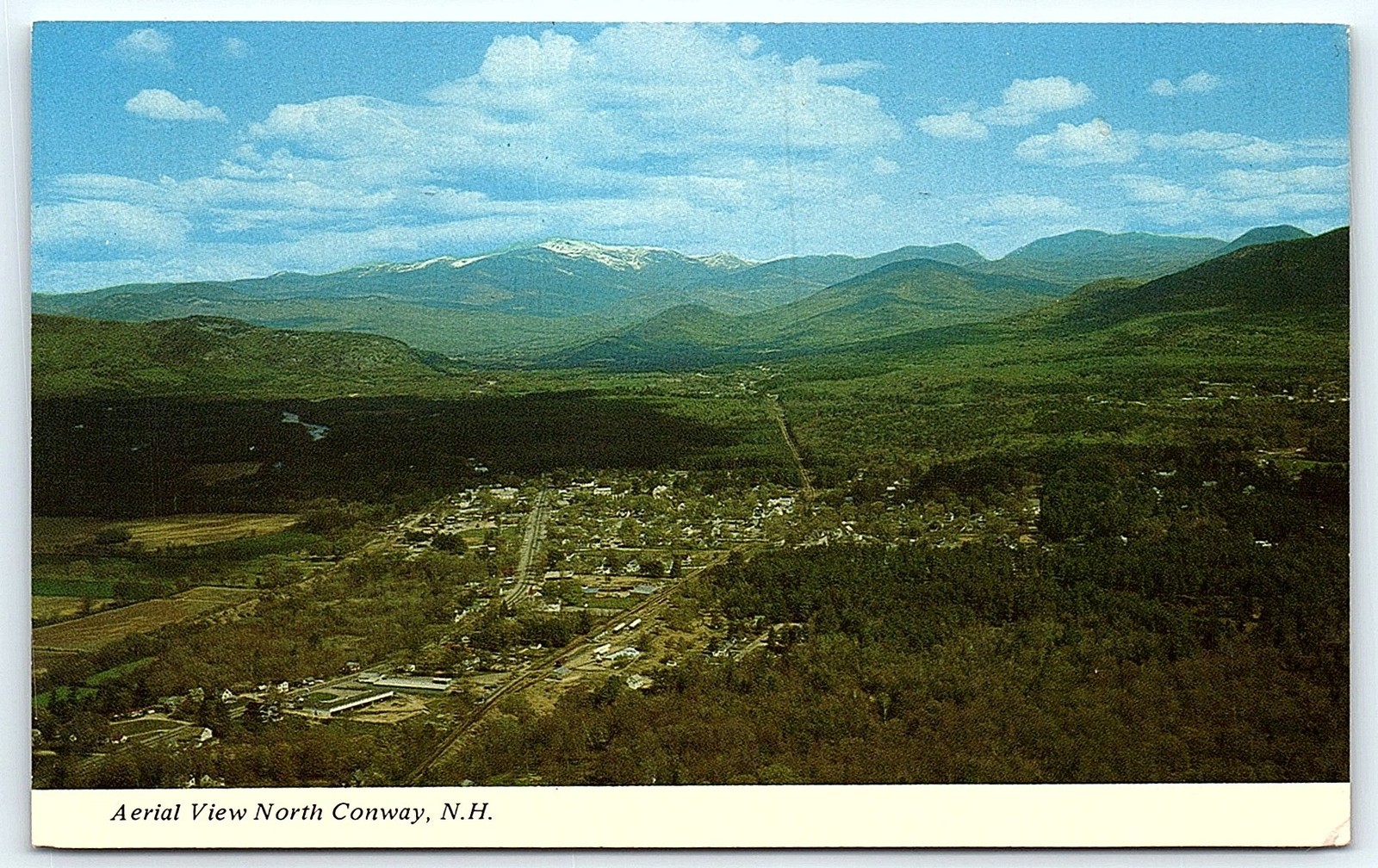 Aerial View North Conway NH w/ Mt Washington, White Mts.