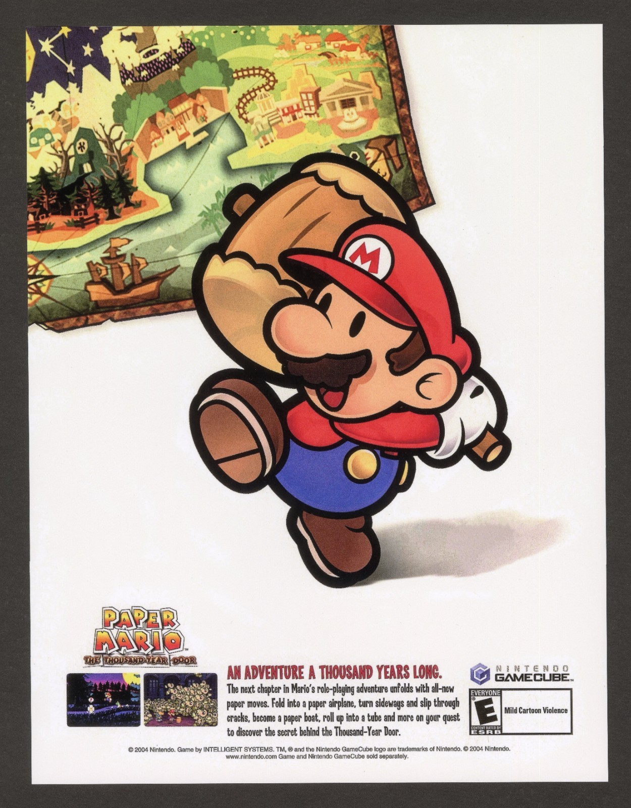 Paper Mario The Thousand-Year Door Nintendo GameCube Promo Ad Art Print Poster Paper Mario The Thousand-Year Door Nintendo GameCube Promo Ad Art Print Poster