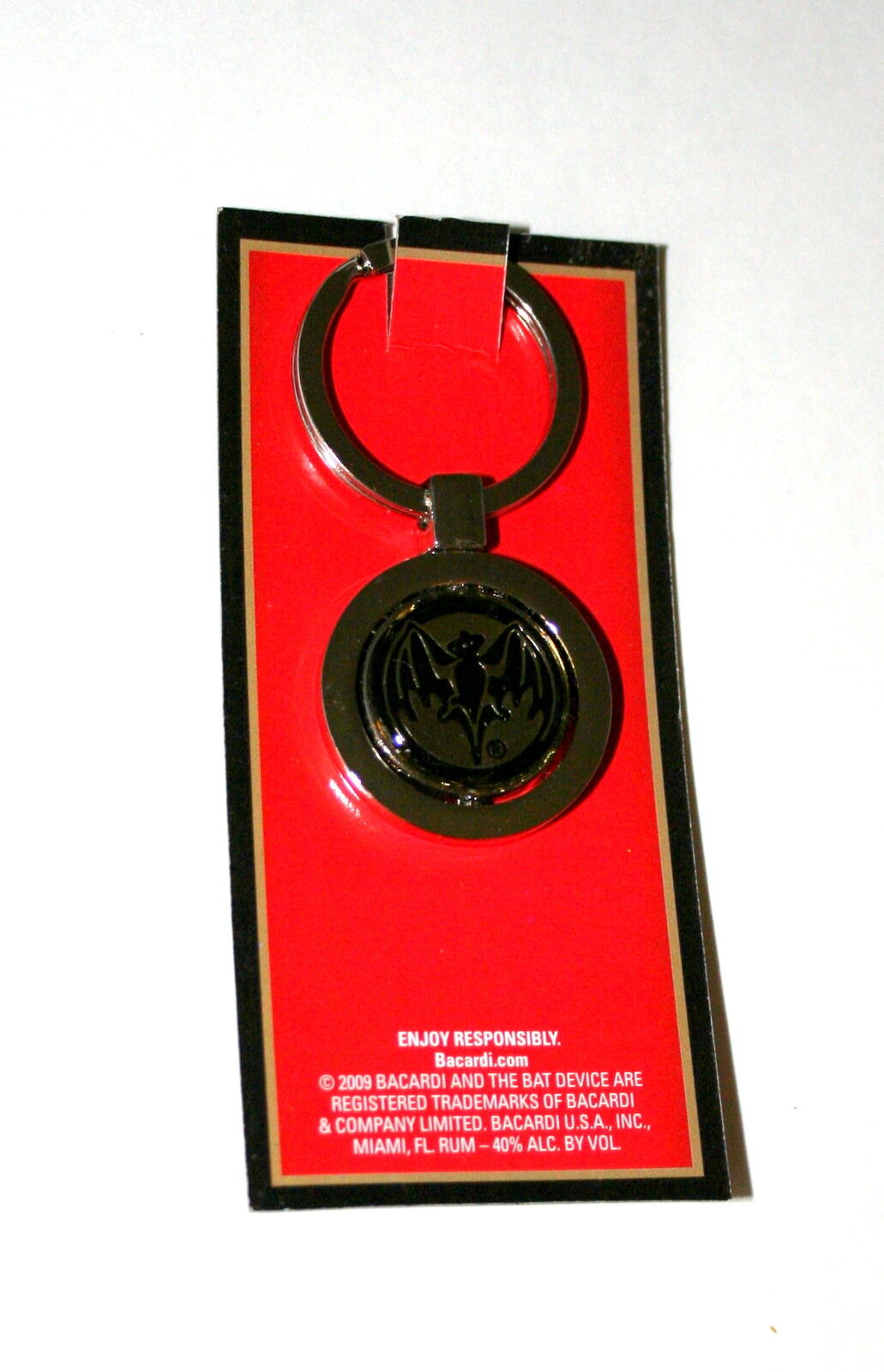 Bacardi Rum Bat Device FOB Advertising Promo Key Chain New NOS 2009