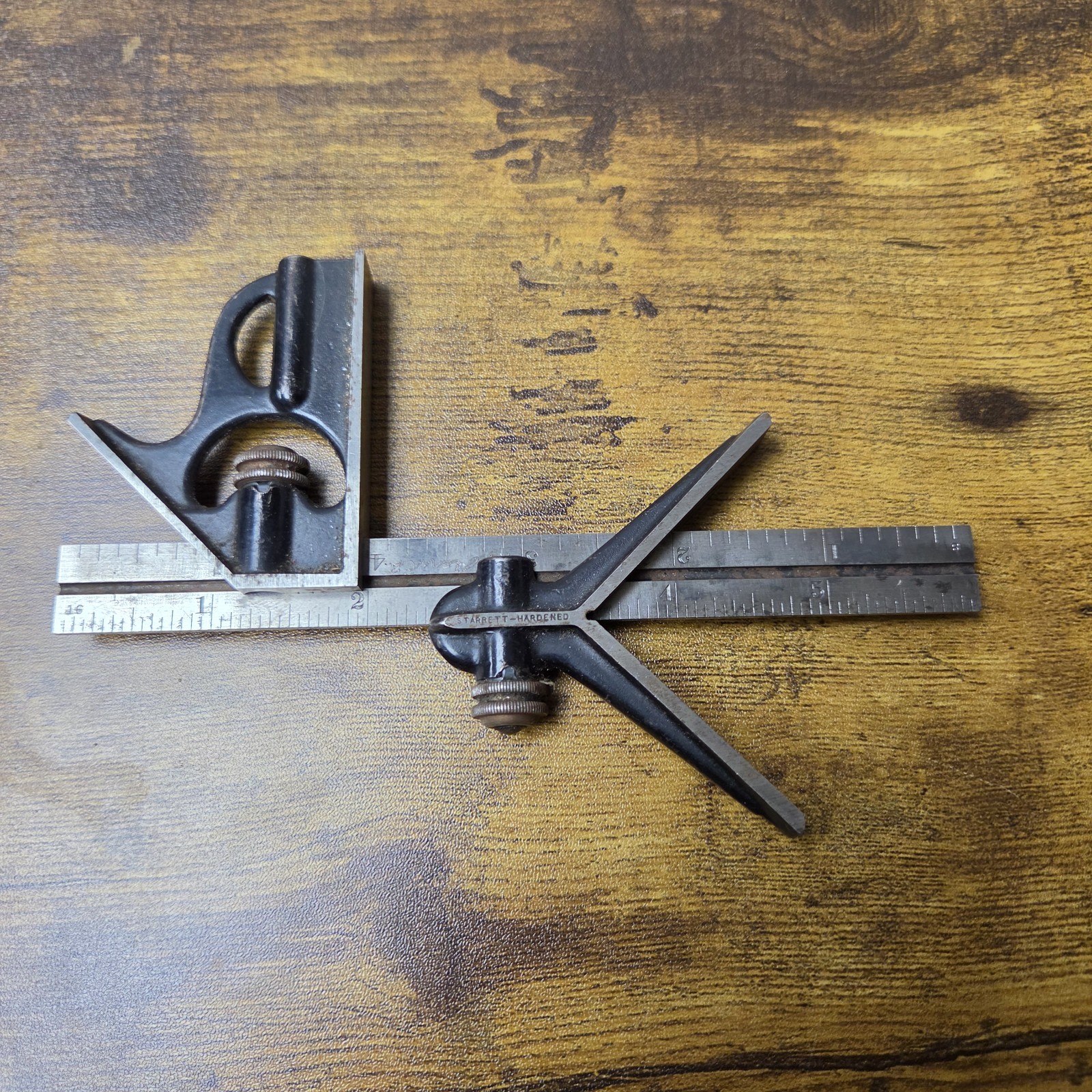 Vintage Starrett Combination Square + Center Head & No. 4 6 Vintage Starrett Combination Square + Center Head & No. 4 6