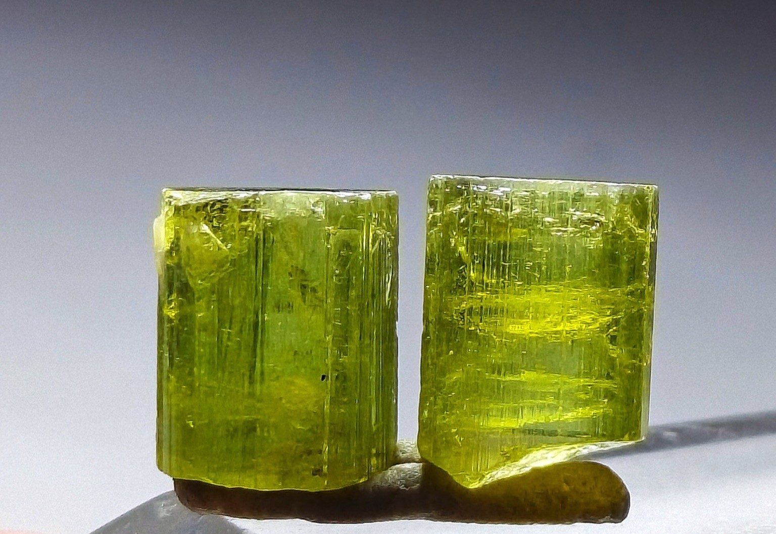 Top Quality Pair Of Apple Green Terminated Tourmaline Crystals From Afghnistan Top Quality Pair Of Apple Green Terminated Tourmaline Crystals From Afghnistan