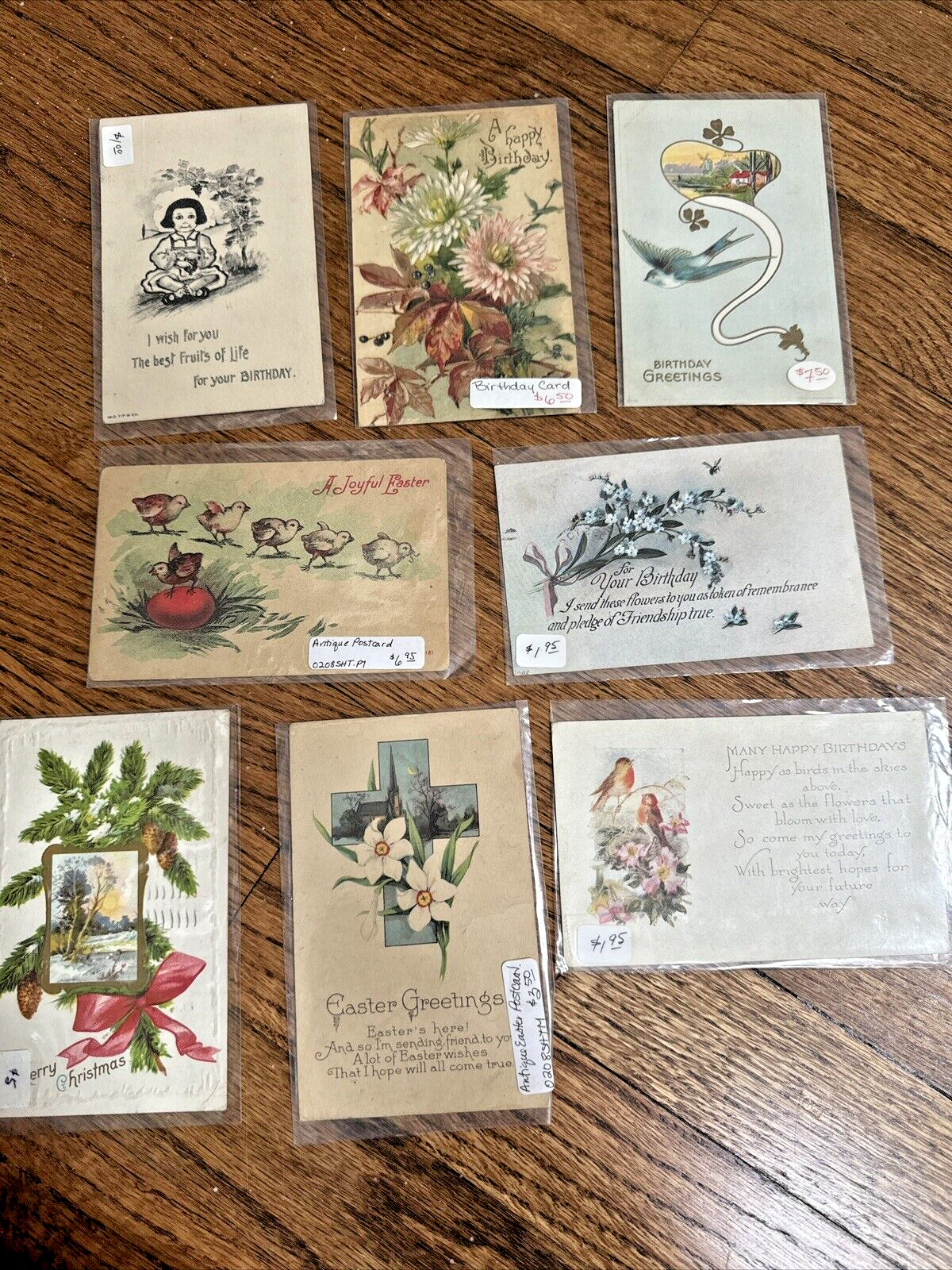 SUPER COOL Lot of 8 Vintage Holiday/Birthday Postcards from 1900-1920