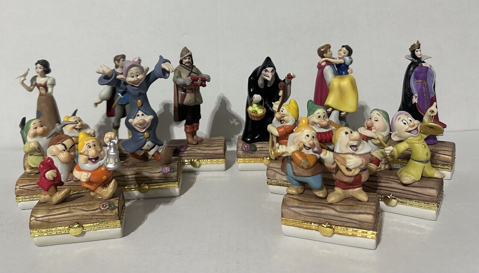 12 ~ Disney Snow White & The Seven Dwarfs Trinket Boxes Bradford RARE
