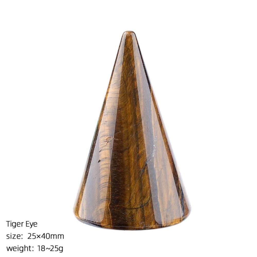 Natural Crystal Cone Ring Holder Gemstone Ring Stand Jewelry Display Reiki Decor