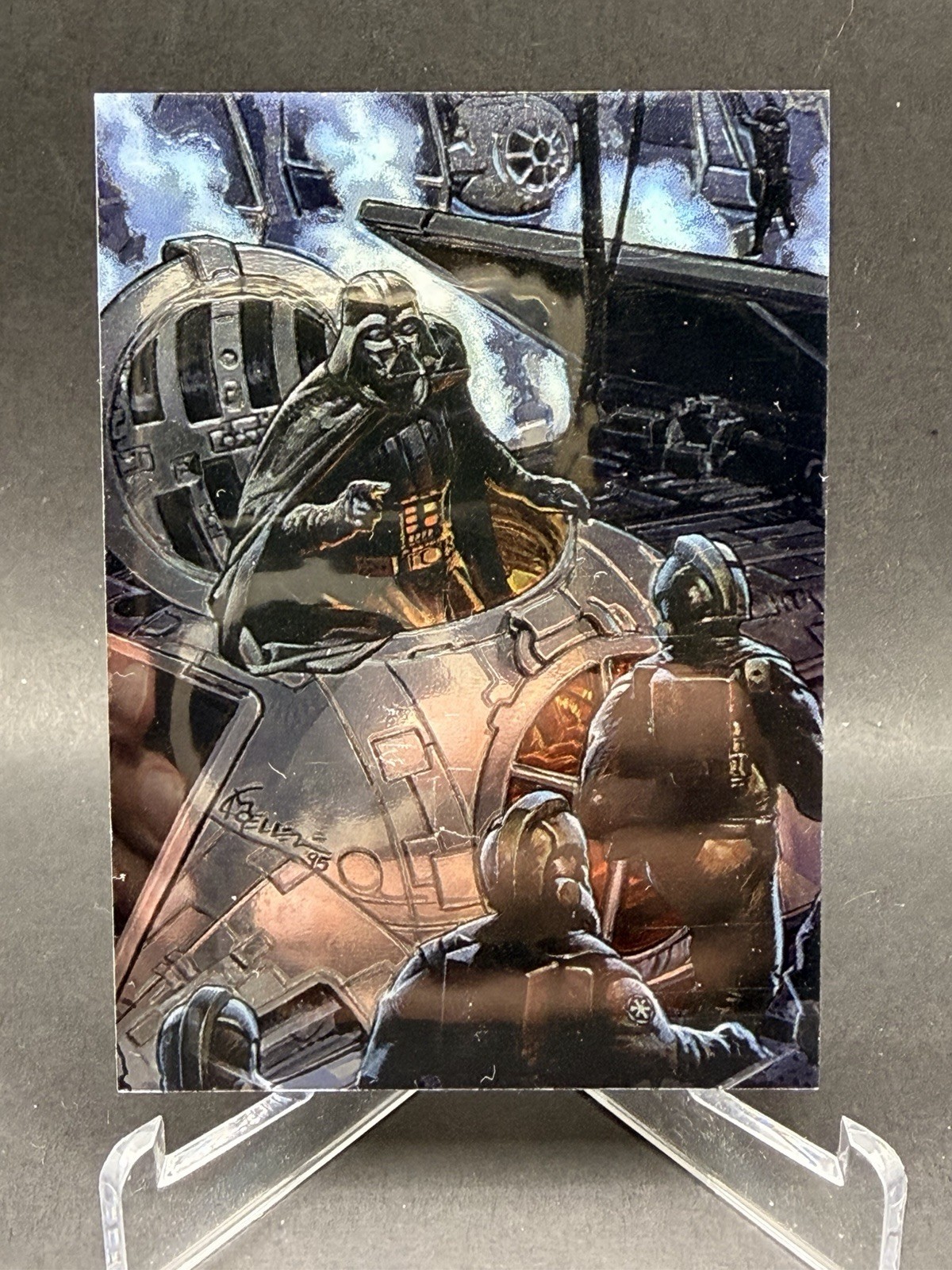 1996 Topps Star Wars Finest Promo SWF2 Darth Vader Chromium Chris Moeller Card 