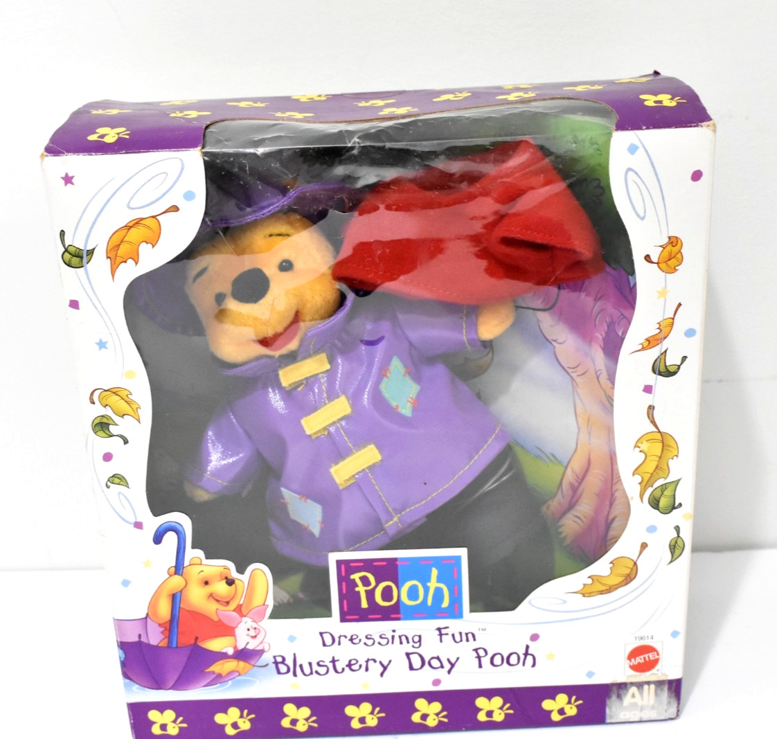 NEW Mattel Disney 1998 Dressing Fun Blustery Day Pooh Vintage and Rare NEW Mattel Disney 1998 Dressing Fun Blustery Day Pooh Vintage and Rare