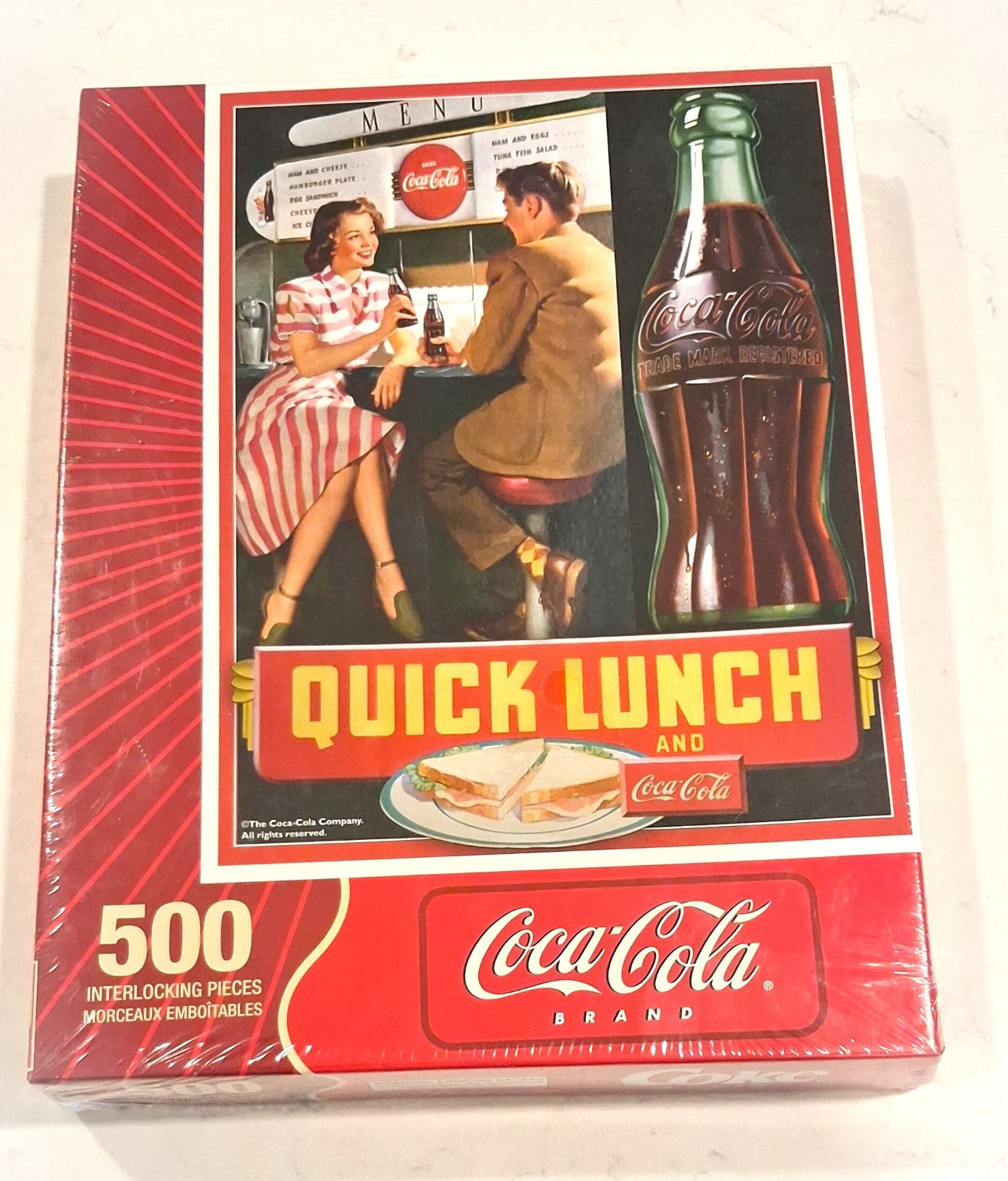 Vintage, Factory-Sealed Coca-Cola “Quick Lunch” 500-piece Puzzle NIB/NOS 2007