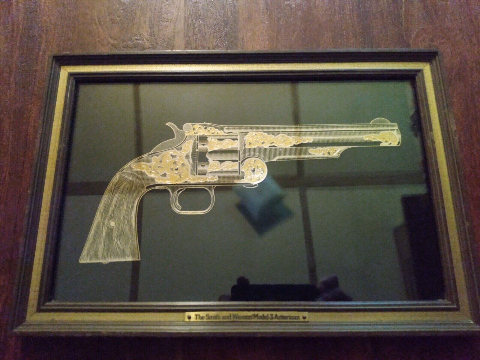 Franklin Mint Smith & Wesson Model 3 American 1980 Silver & 24k Gold Silhouette