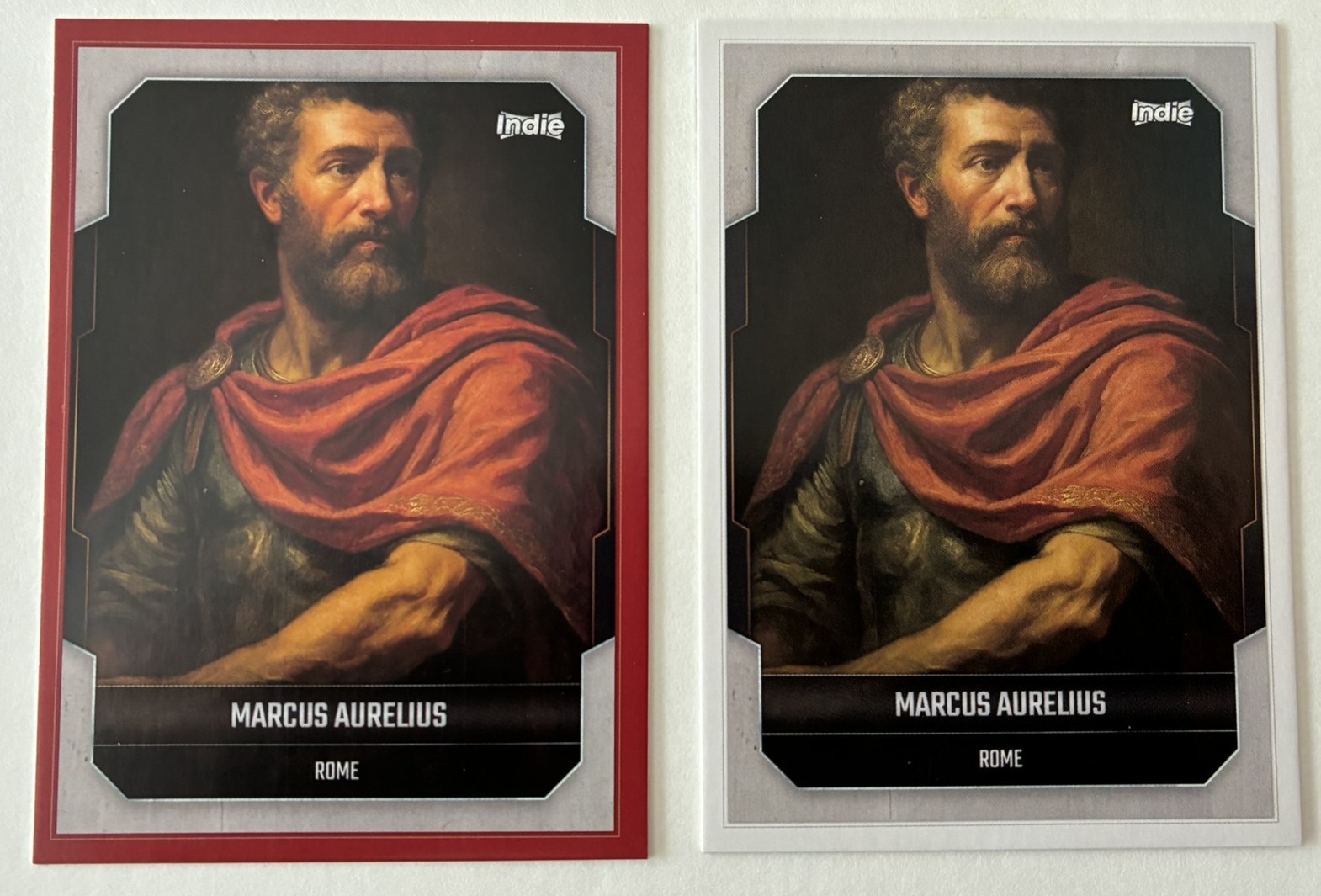 Marcus Aurelius Red Subset & Base 2025 Indie Collector Cards Marcus Aurelius Red Subset & Base 2025 Indie Collector Cards